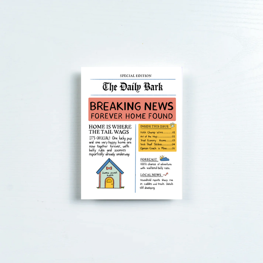 Dog Adoption Newspaper Card