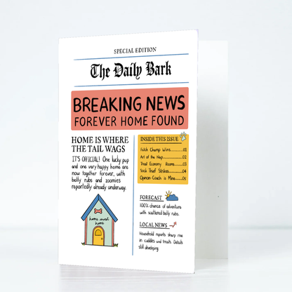 Dog Adoption Newspaper Card
