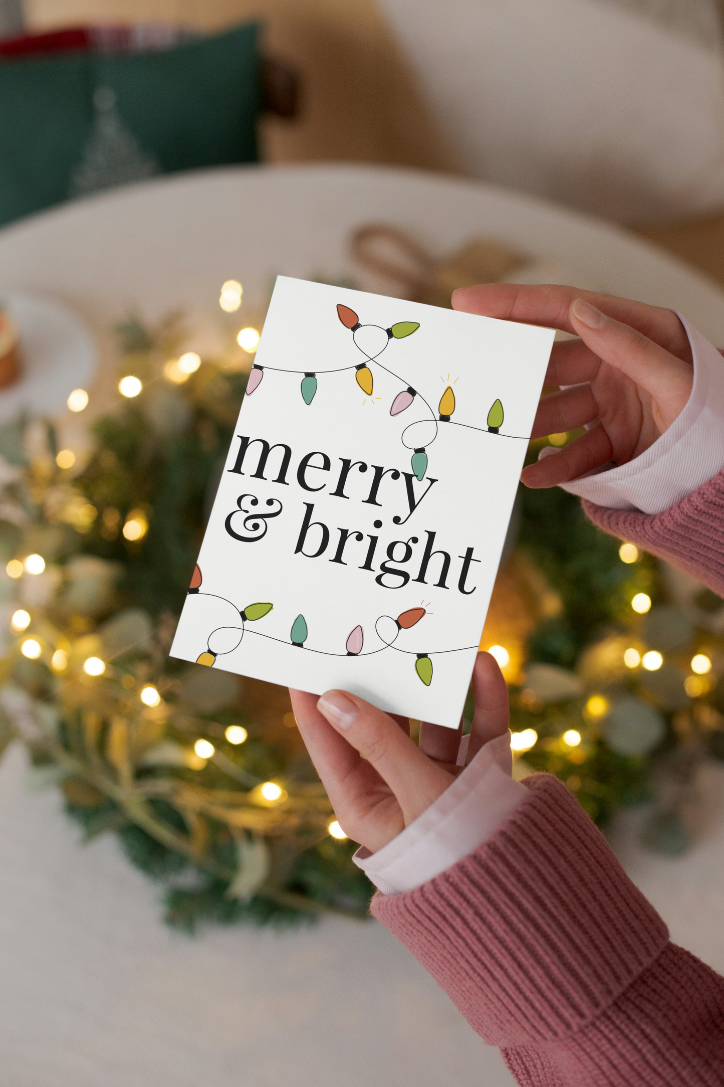 Merry & Bright Christmas Holiday Card